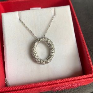 14k White Gold 5/8ct Diamond O Pendant